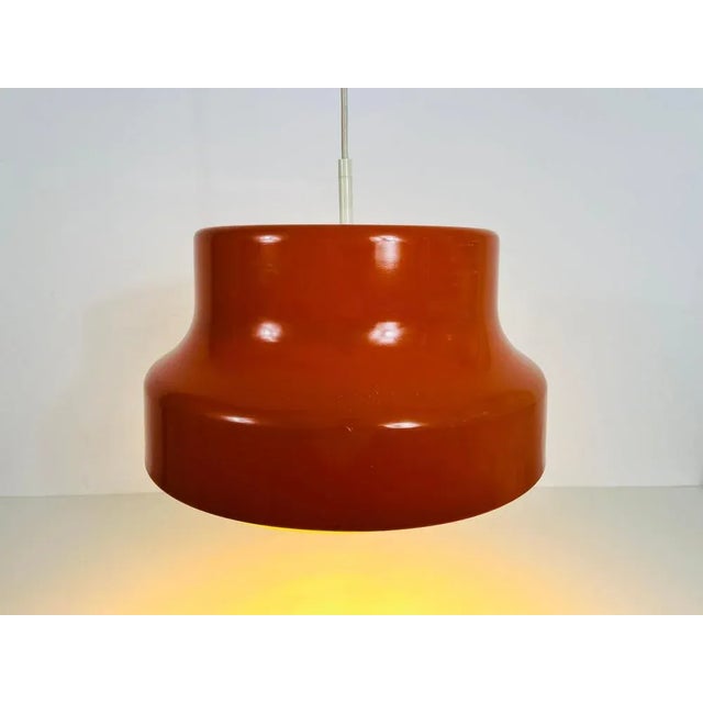 Orange German Space Age Bumling Pendant Lamp in Orange, 1970s For Sale - Image 8 of 11
