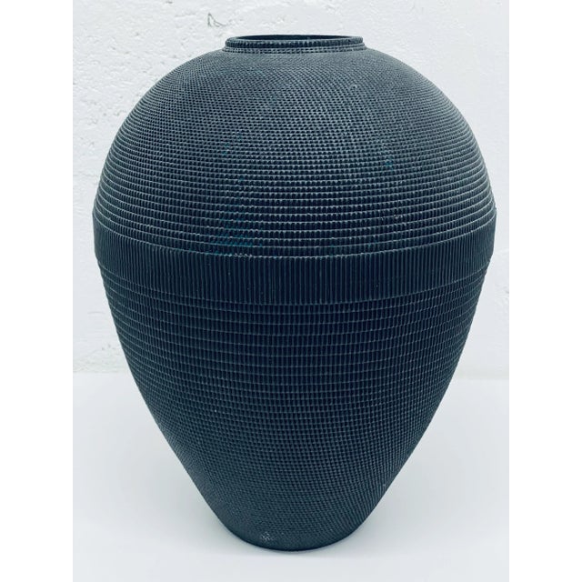 Postmodern Black Corrugated Cardboard Vase by Flute, Chicago For Sale - Image 13 of 13