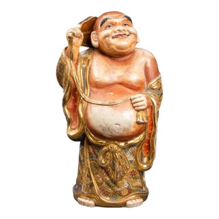 Japanese Satsuma Porcelain Buddha Sculpture For Sale