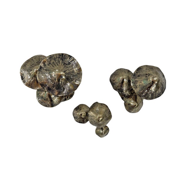 Metal Cast Bronze Mushroom Sculpture Set, Organic Cluster Forms With Textural Patina For Sale - Image 7 of 7
