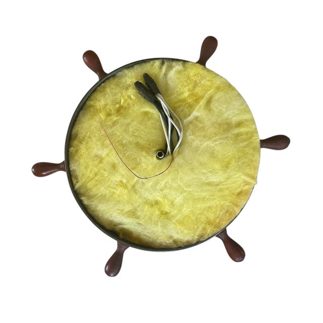 Mid 20th Century Mid 20th Century Large Mid-Century Nautical Ship Wheel Flushmount Ceiling Fixture For Sale - Image 5 of 5