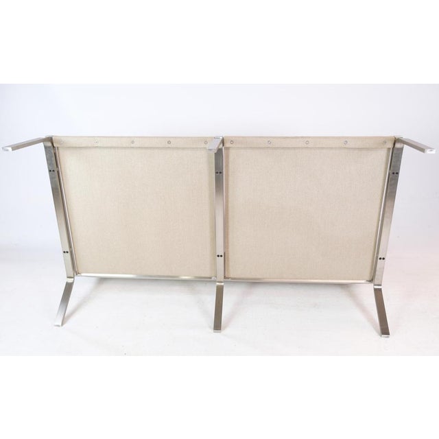 Black Stainless Steel & Black Leather 2-Seater Sofa by Mann for Norr11, 2000s For Sale - Image 8 of 16