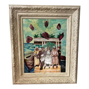 1998 Alejandro Mazon Palm Bench Gothic Painting