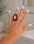 Metal 1970s Italian Coral, Onyx & Diamond 18k Gold Cocktail Ring, Size 7 For Sale - Image 7 of 7