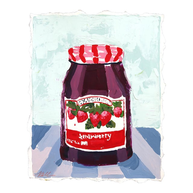 Jelly Time - Food Condiment Still Life Color Drenched Mixed Media Original Artwork by Kellie Newsome For Sale
