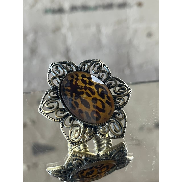 Contemporary Y2k Leopard-Print Cocktail Ring For Sale - Image 3 of 6