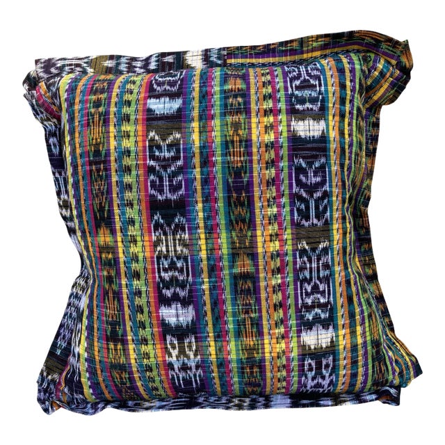 Guatemalan Multicolored Pillow For Sale
