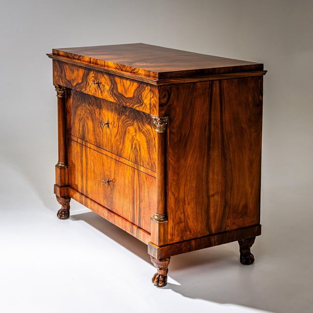 Biedermeier Biedermeier Chest of Drawers With Lion Paw Feet, Germany, Early 19th Century For Sale - Image 3 of 8