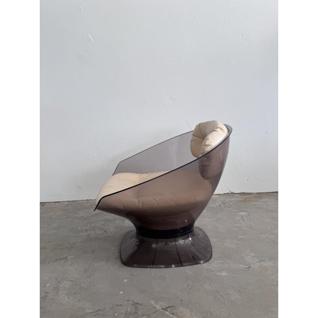 Vintage Lounge Chair in Acrylic and Leather by Raphaël Raffel, 1960s For Sale - Image 9 of 18