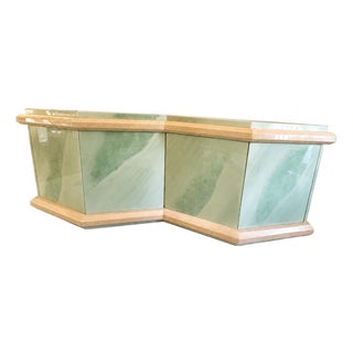 1980 Mint Green Goat Skin Pattern Credenza For Sale