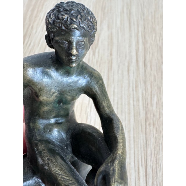 Classical Grand Tour Style Cast Bronze Seated Hermes (Mercury at Rest) Sculpture For Sale - Image 10 of 10