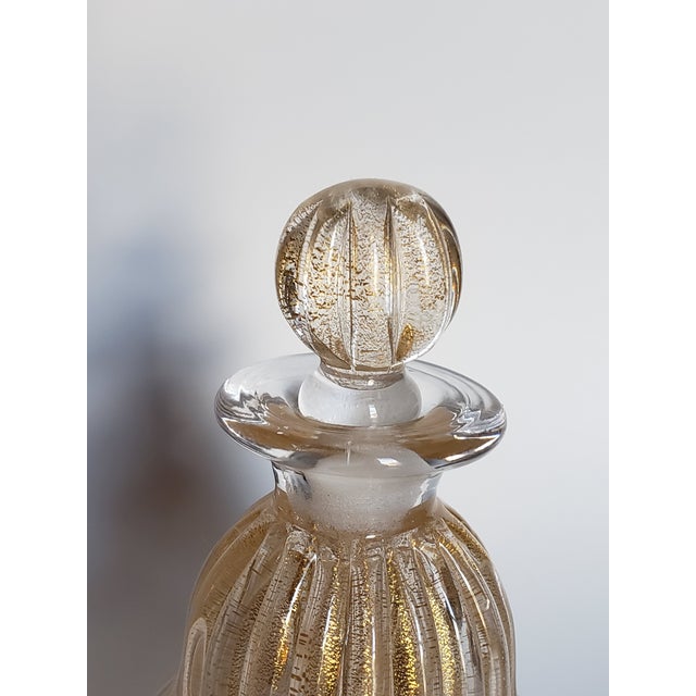 Art Deco 1950s Flavio Poli Seguso Murano Glass Gold Polveri Perfume Bottle For Sale - Image 3 of 16