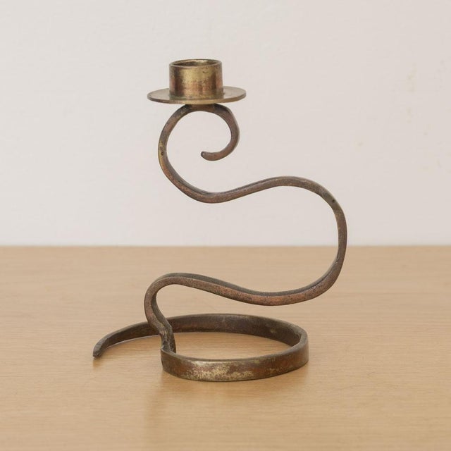 1940s 1940s Pair of French Brass Candlesticks For Sale - Image 5 of 11