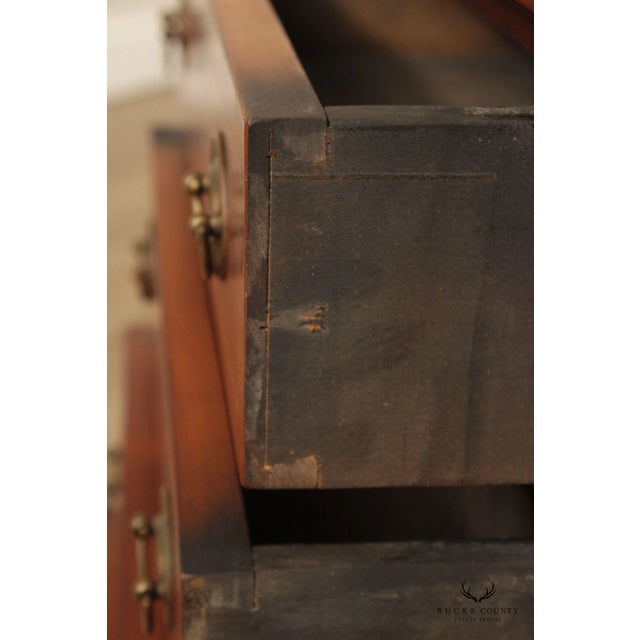 Custom Quality Hepplewhite Style Cherry Inlaid Diminutive Chest of Drawers For Sale - Image 4 of 12