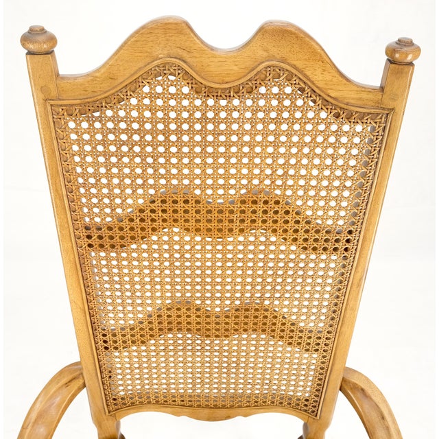 Set 6 Country French Ladder Cane Back Pegged Frames New Upholstery Dining Chairs For Sale - Image 9 of 11
