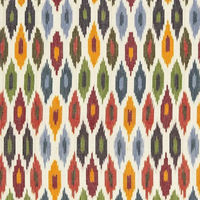 Sample - Schumacher Sunara Ikat Fabric in Spice For Sale