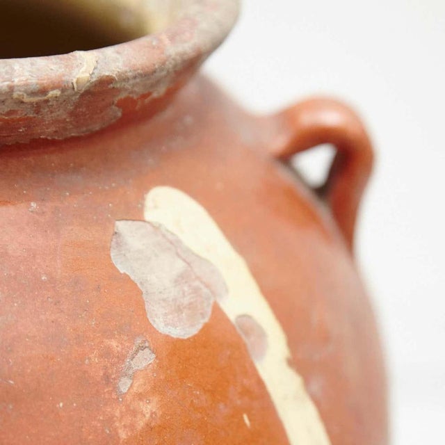 19th Century Hand Painted Rustic Popular Traditional Ceramic Vases, Set of 2 For Sale - Image 10 of 18