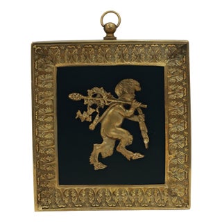 Neoclassical Style Bronze Plaque with Putto, 19th Century For Sale