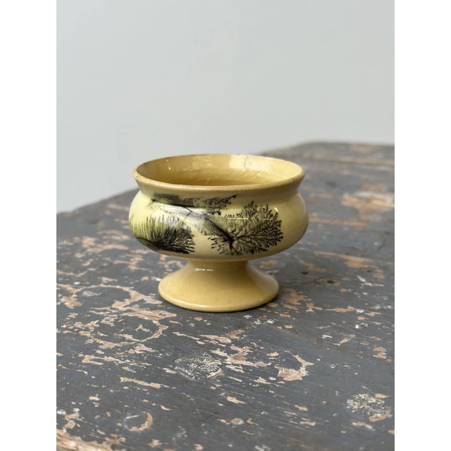 Mid 19th Century Antique Salt Cellar in Seaweed Yellow Ware, Circa Early-Mid 19th Century For Sale - Image 5 of 10