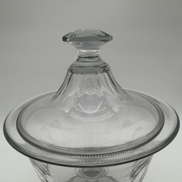 Antique Blown & Cut Flint Glass Covered Compote, Probably Pittsburgh, Circa 1840s For Sale - Image 6 of 18