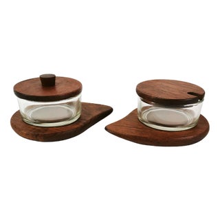 Teak Sugar Bowls, Denmark, 1960s, Set of 2 For Sale