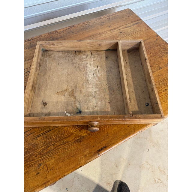 Antique Pine Table With One Drawer From England For Sale - Image 18 of 18