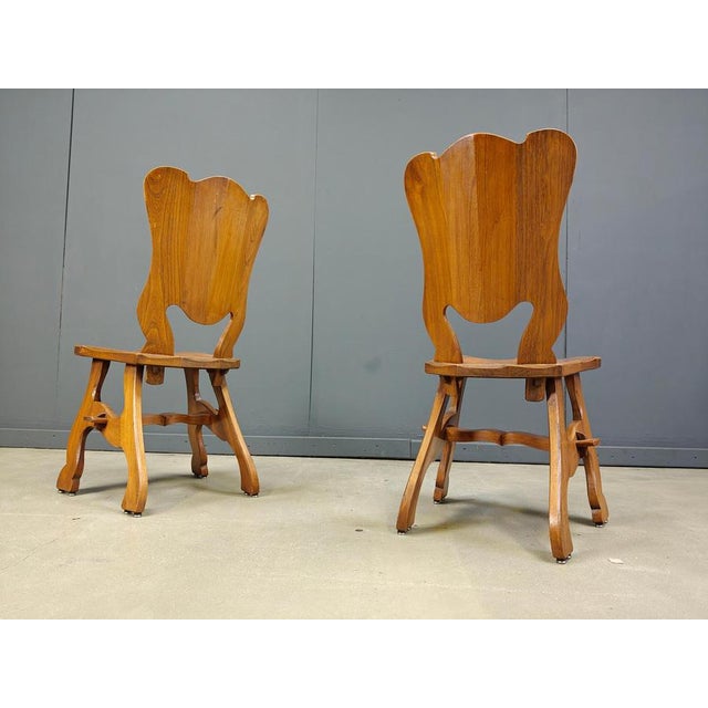 Dutch Rustic Oak Dining Chairs, 1960s, Set of 6 For Sale - Image 4 of 12