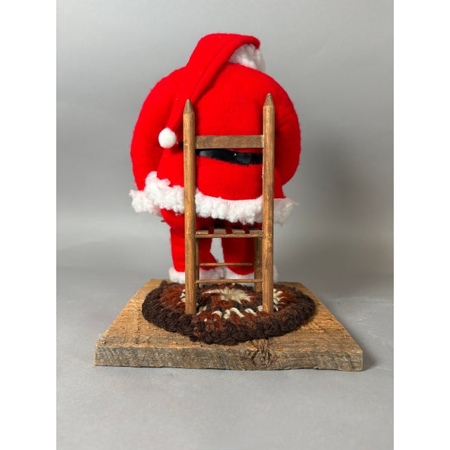 Wood Vintage American Folk Art Santa Claus Toymaker Christmas Sculpture With Train For Sale - Image 7 of 12