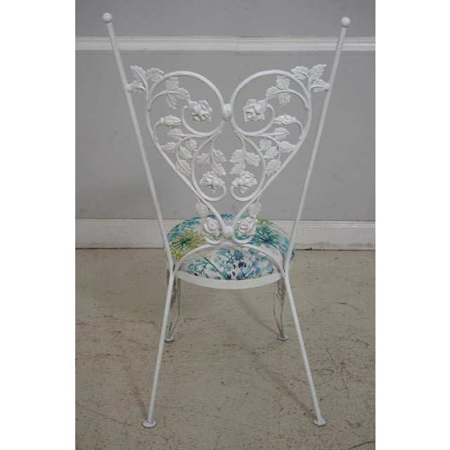 White Vintage Iron Dining Room Table & 4 Chairs For Sale - Image 8 of 12