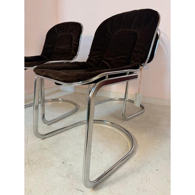 Cantilever Chair in Chrome with Brown Upholstery by Gastone Rinaldi For Sale - Image 10 of 11