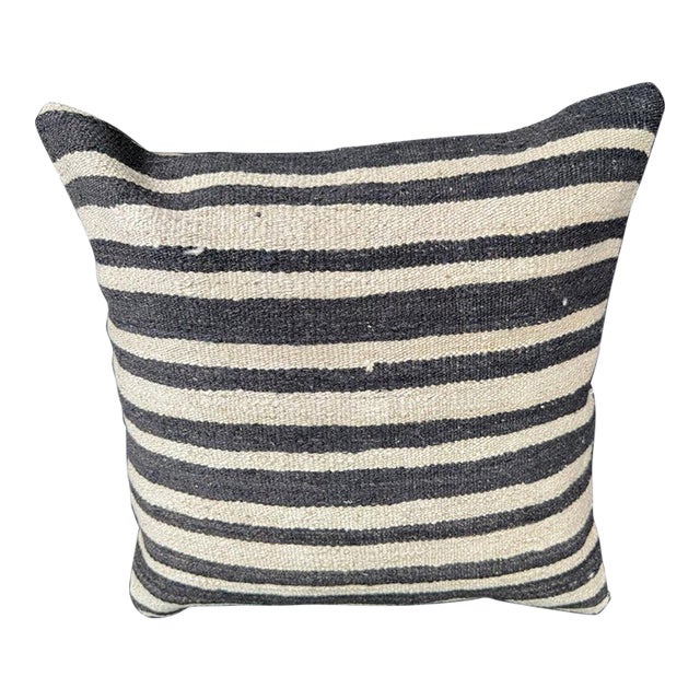 Turkish Hemp Pillow Cushion Natural Beige Black Cushion Cover 20x20 For Sale