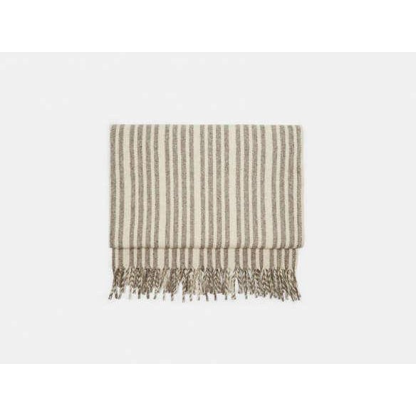 Textile Mexchic Marfa Virgin Wool Traditional Mexican Blanket - Cream/Grey For Sale - Image 7 of 7