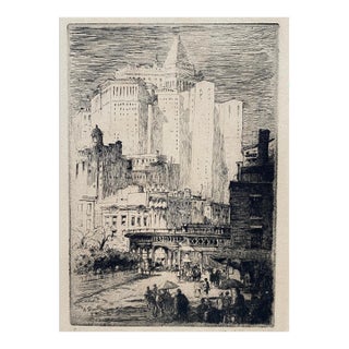1913 Henri Deville New York Etching For Sale