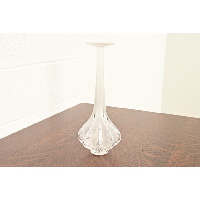 Art Deco Lalique Paris Marie-Claude Soliflore Frosted Crystal Vase For Sale - Image 3 of 12