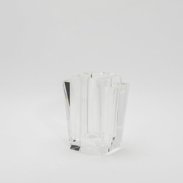 Modern Crystal Fins Vase by Ka Glass For Sale - Image 3 of 9