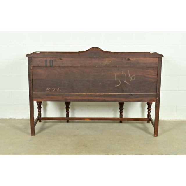Berkey & Gay Style Antique English Jacobean Carved Walnut and Burl Wood Sideboard, Circa 1920s For Sale - Image 12 of 13
