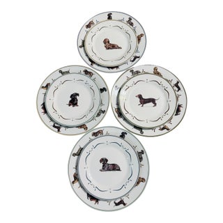 Vintage Danbury Mint Dachshund Pattern Dishes- Set of 8 For Sale