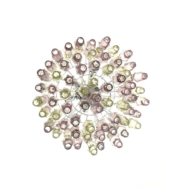 Contemporary Multicolor "Poliedri" Murano Glass Chandelier in Venini Style For Sale - Image 9 of 12