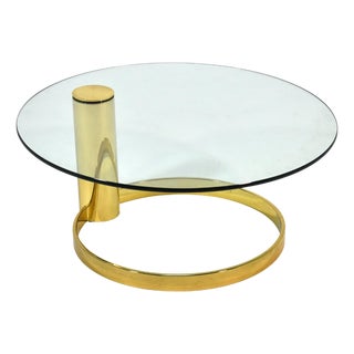 Brass & Glass "Infinity"Coffee Table For Sale