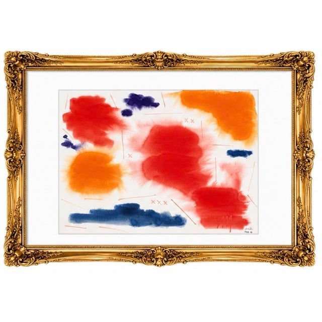 1980s Museum Abstract Expressionist Artist James McCray, Painting for Sale -Dated ‘85, Signed 22.25” X 31” For Sale - Image 6 of 9