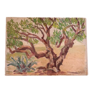 20th Century French Grand Tree Painting For Sale