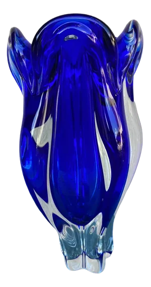 Vintage Blue Glass Vase, 1960s