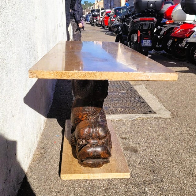 Coffee Table in Marble and Carved Wood, 18th Century For Sale - Image 15 of 17