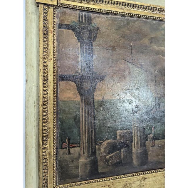 Patinated Trumeau Mirror with Antique Decoration, 19th Century For Sale - Image 4 of 12