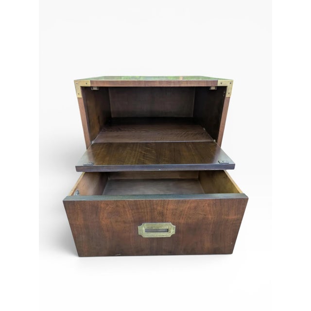 Campaign 1960s Hollywood Regency Campaign Style Nightstand by Baker Furniture For Sale - Image 3 of 8
