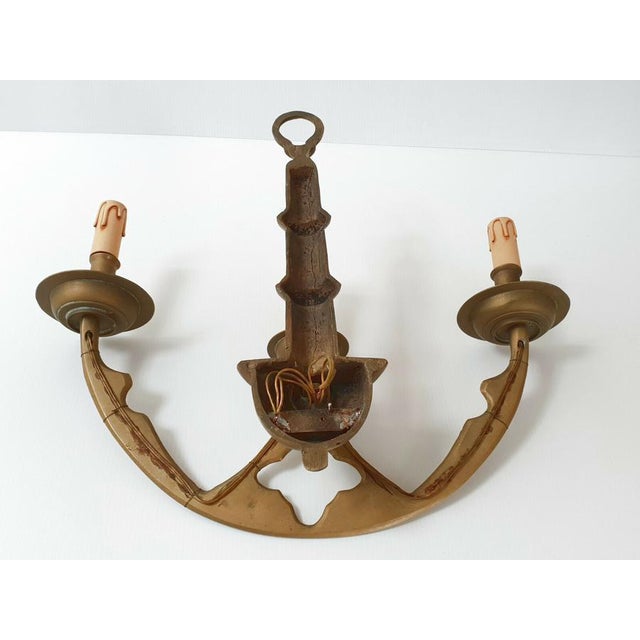 1950s Large Vintage Anchor Wall Lights in Brass, 1950s, Set of 2 For Sale - Image 5 of 8