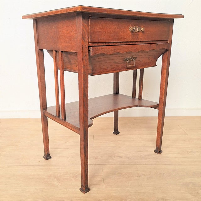 Art Nouveau Wooden Sewing Table with Drawers, 1890s For Sale - Image 3 of 6