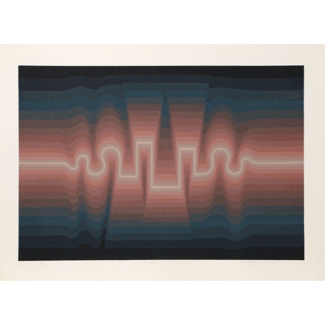 Roy Ahlgren 1980s Roy Ahlgren, "Mesa", Op Art Screenprint For Sale - Image 4 of 4