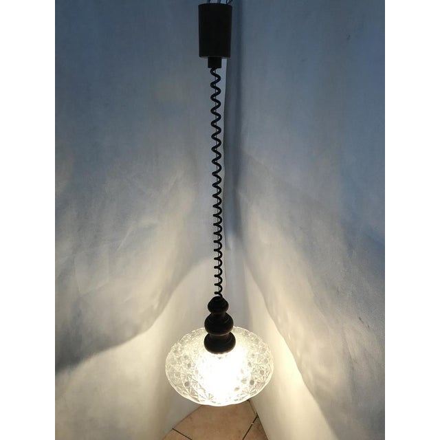 Brown Ceiling Lamp with Adjustable Height from Ard Leuchte, 1970s For Sale - Image 8 of 18