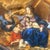 Antique octagonal oil painting on onyx, 17th century. Depicting the Holy Family with St. John offering a fruit to Baby...